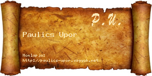 Paulics Upor névjegykártya